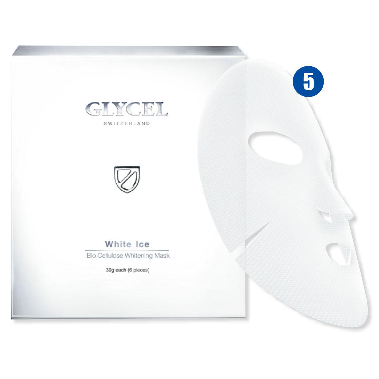 5.GLYCEL亮白雪肌微滲纖維冰白面膜