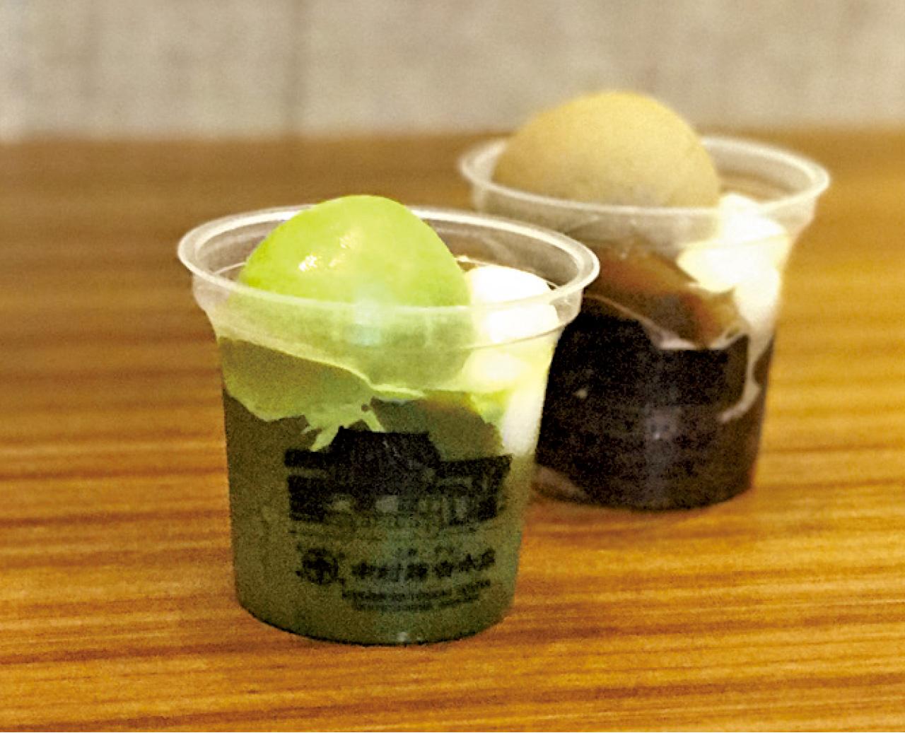 (前)抹茶啫喱配抹茶雪糕、焙茶啫喱配焙茶雪糕 各$58