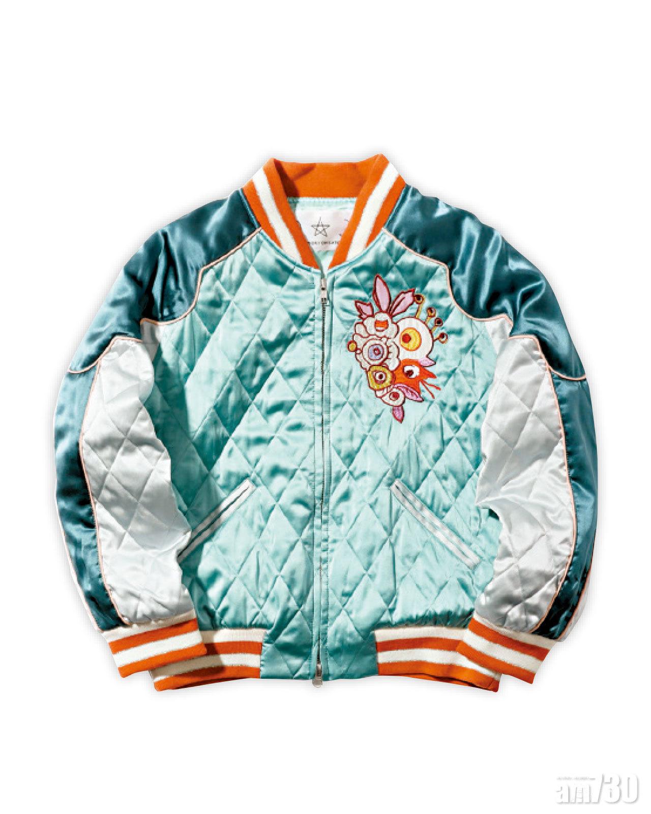 綠色間棉刺繡baseball jacket $9,999(B)