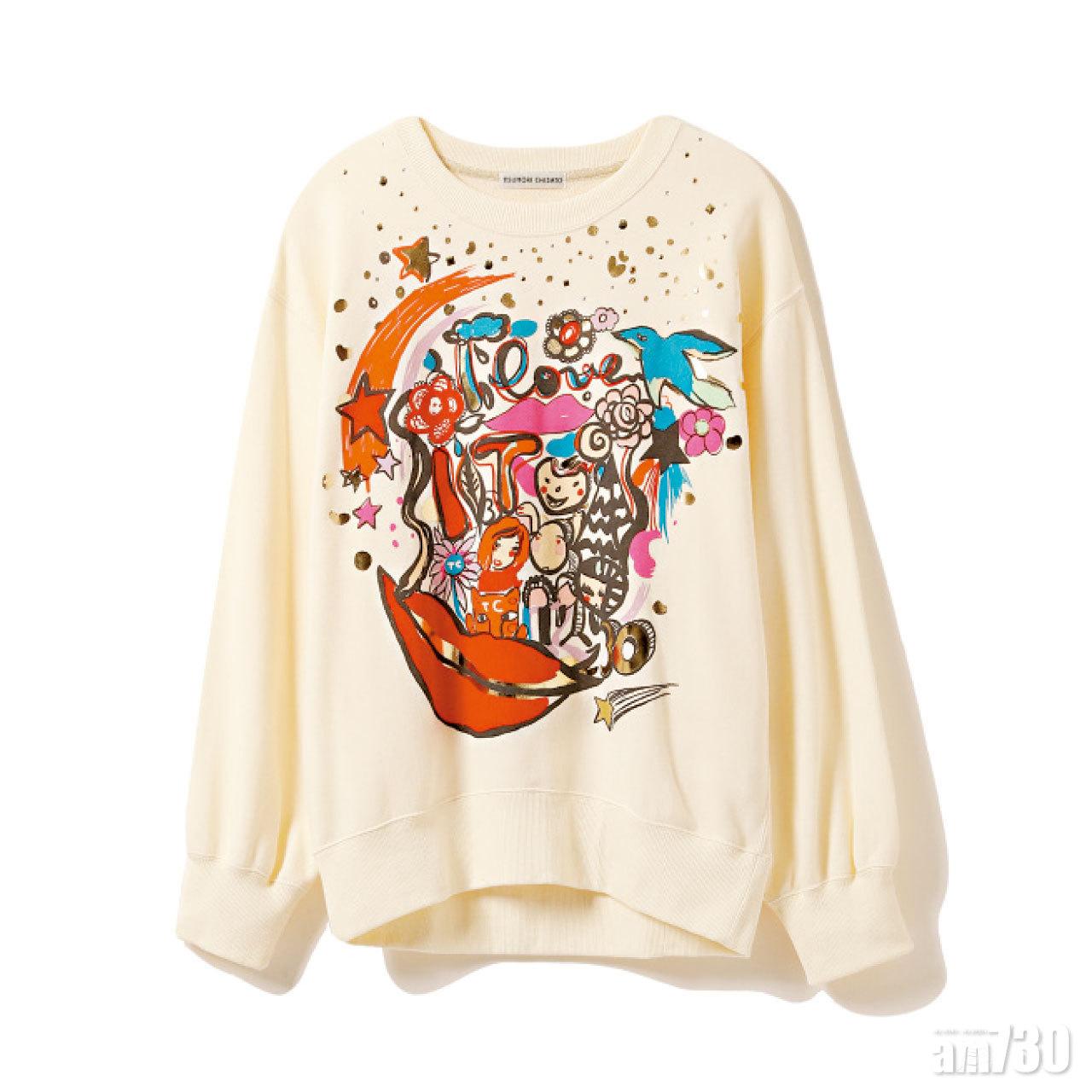 白色漫畫圖案sweater $3,399(H)