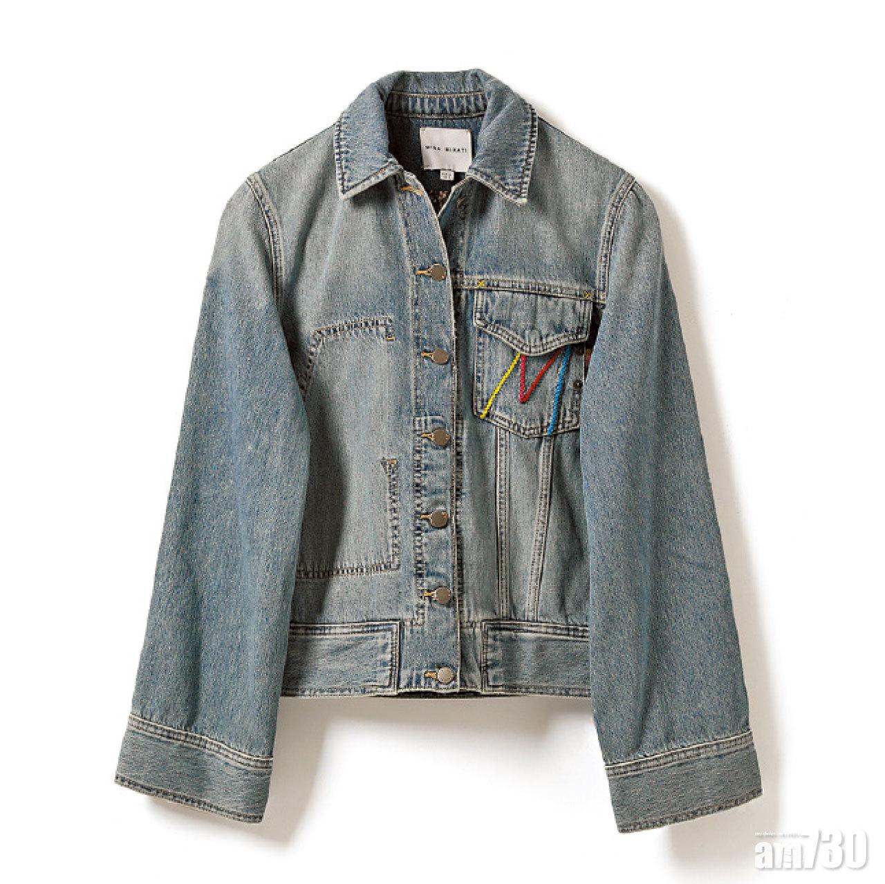 藍色刺繡圖案washed jacket by Mira Mikati $5,799(A)