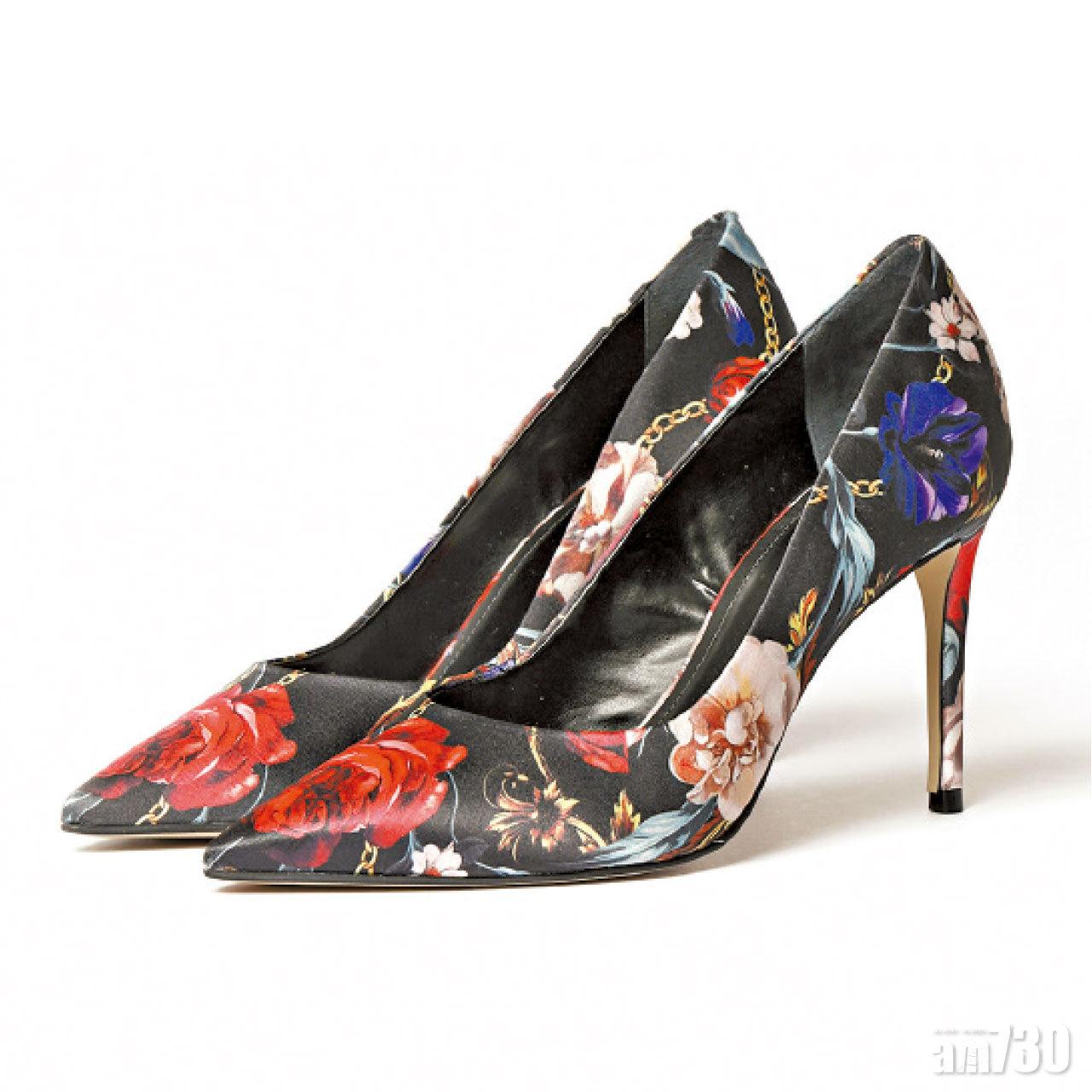 黑色floral print high heels $1,899(C)