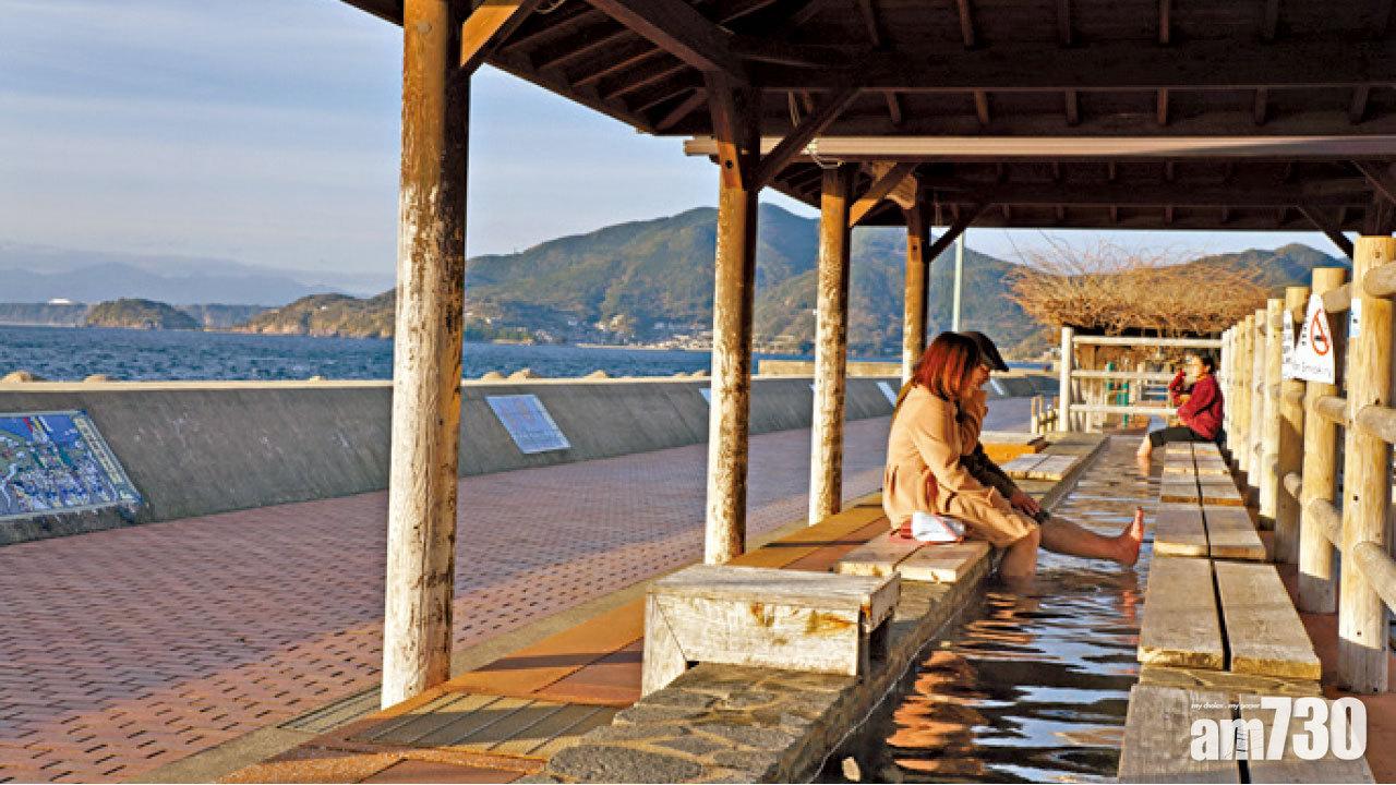 日本最長105米足湯。