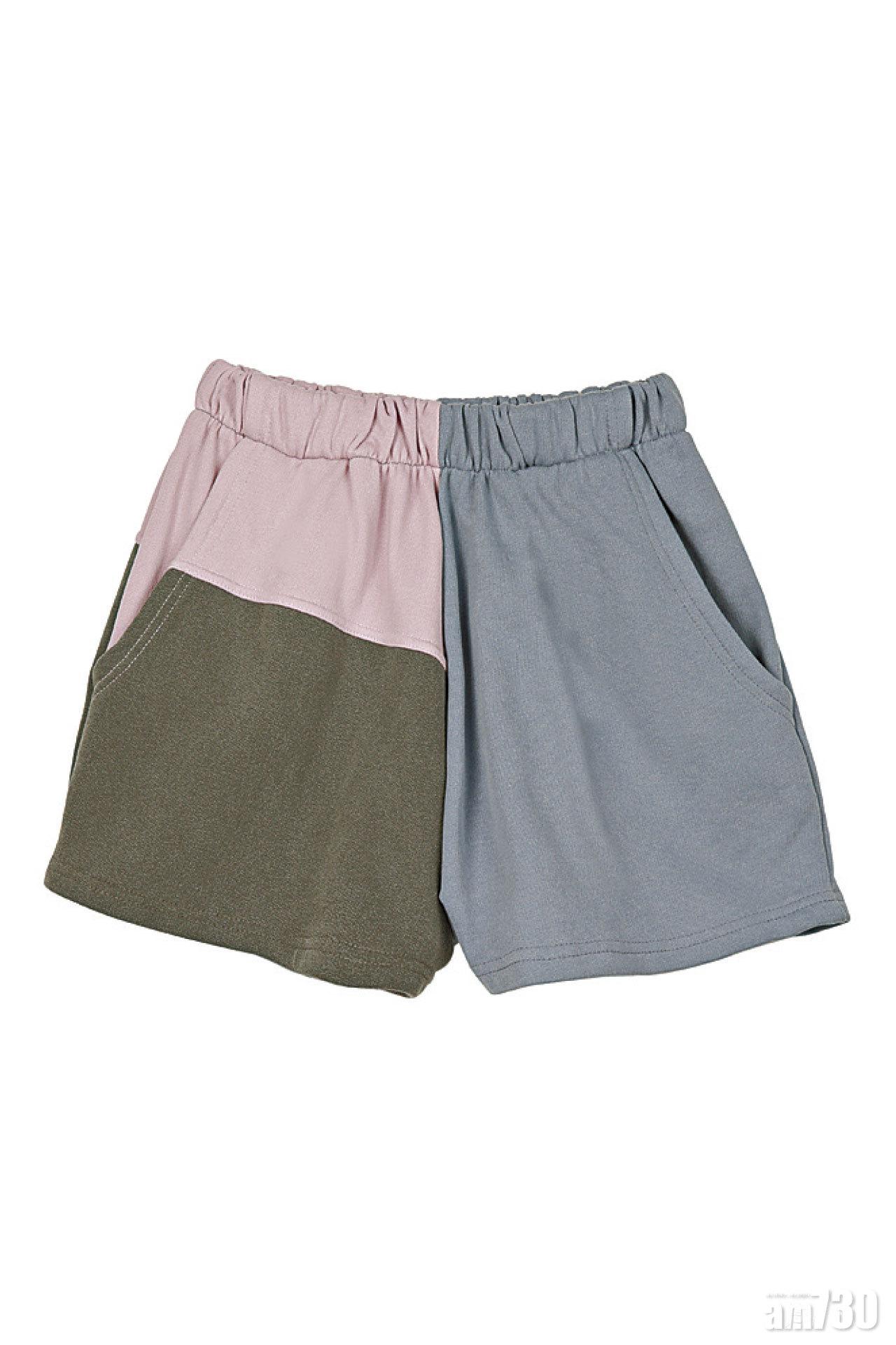 灰啡色patchwork hot pants $579(A)