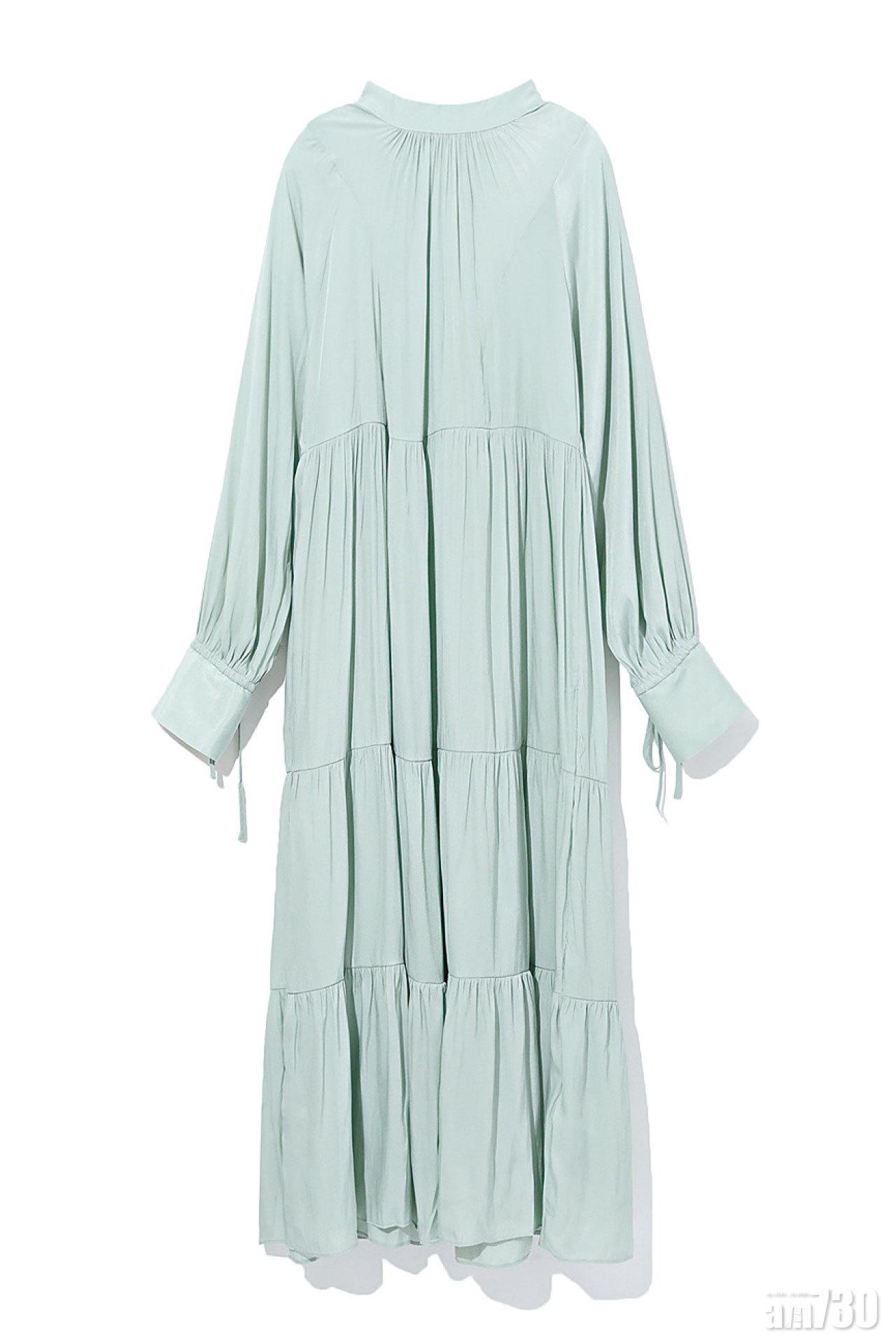 蘋果色絲綢ruffle dress $999(D)