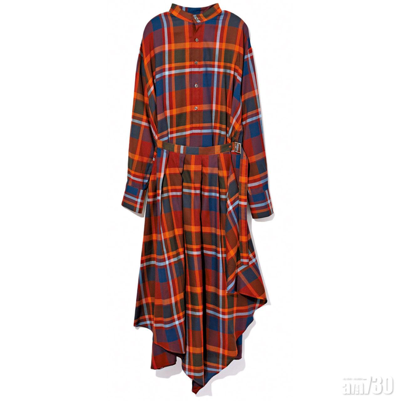 紅橙色格仔dress $4,799(D)
