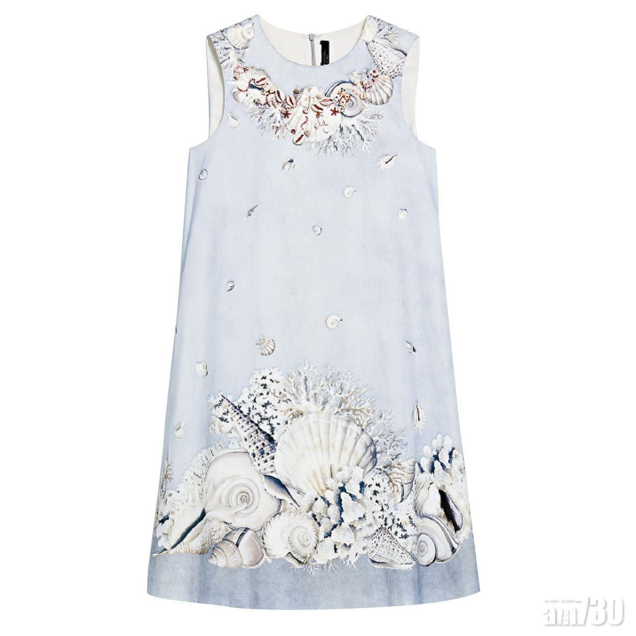 白色貝殼圖案vest dress $5,480