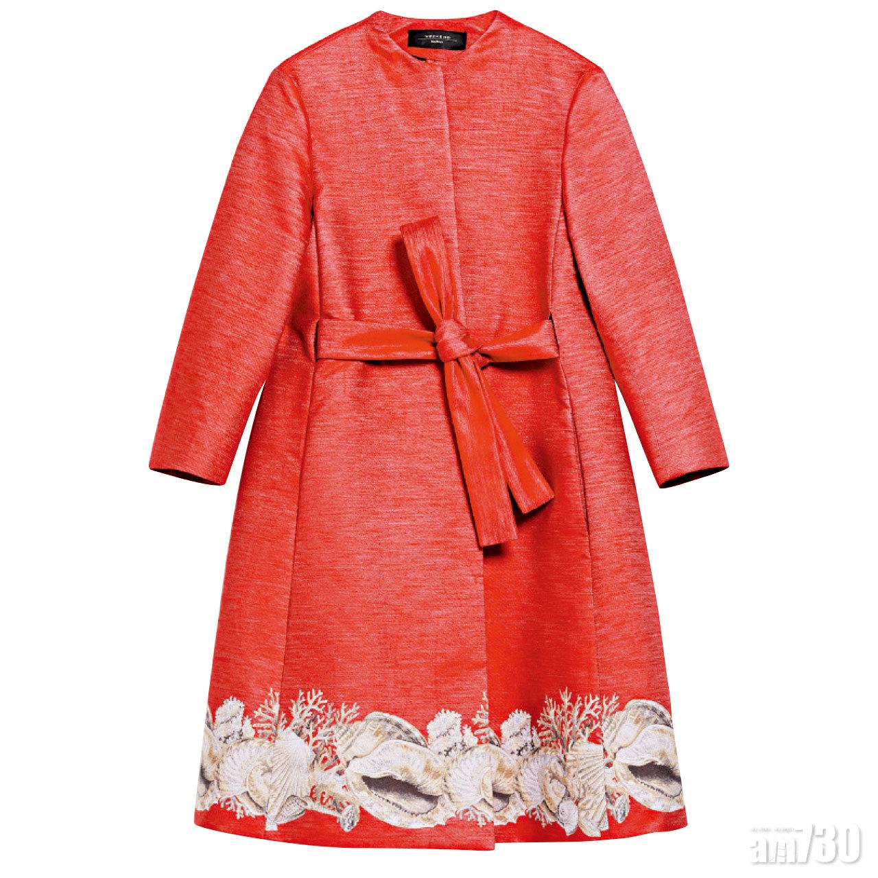 紅色束腰貝殼圖案dress $9,180