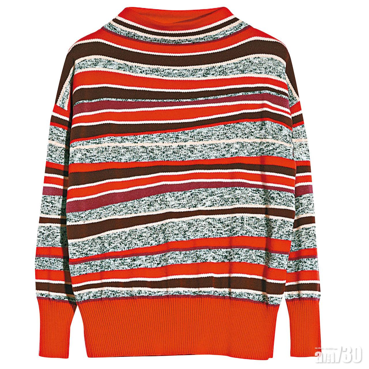 紅灰橫間knit top $1,780