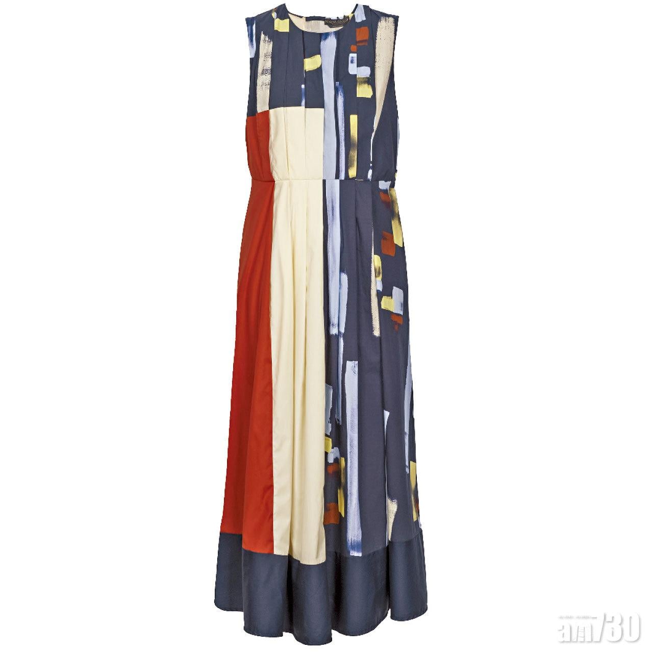 藍白紅幾何圖案百褶vest dress $14,780