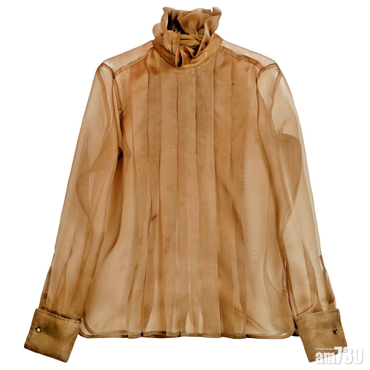 啡色薄紗ruffles shirt $6,880(F)