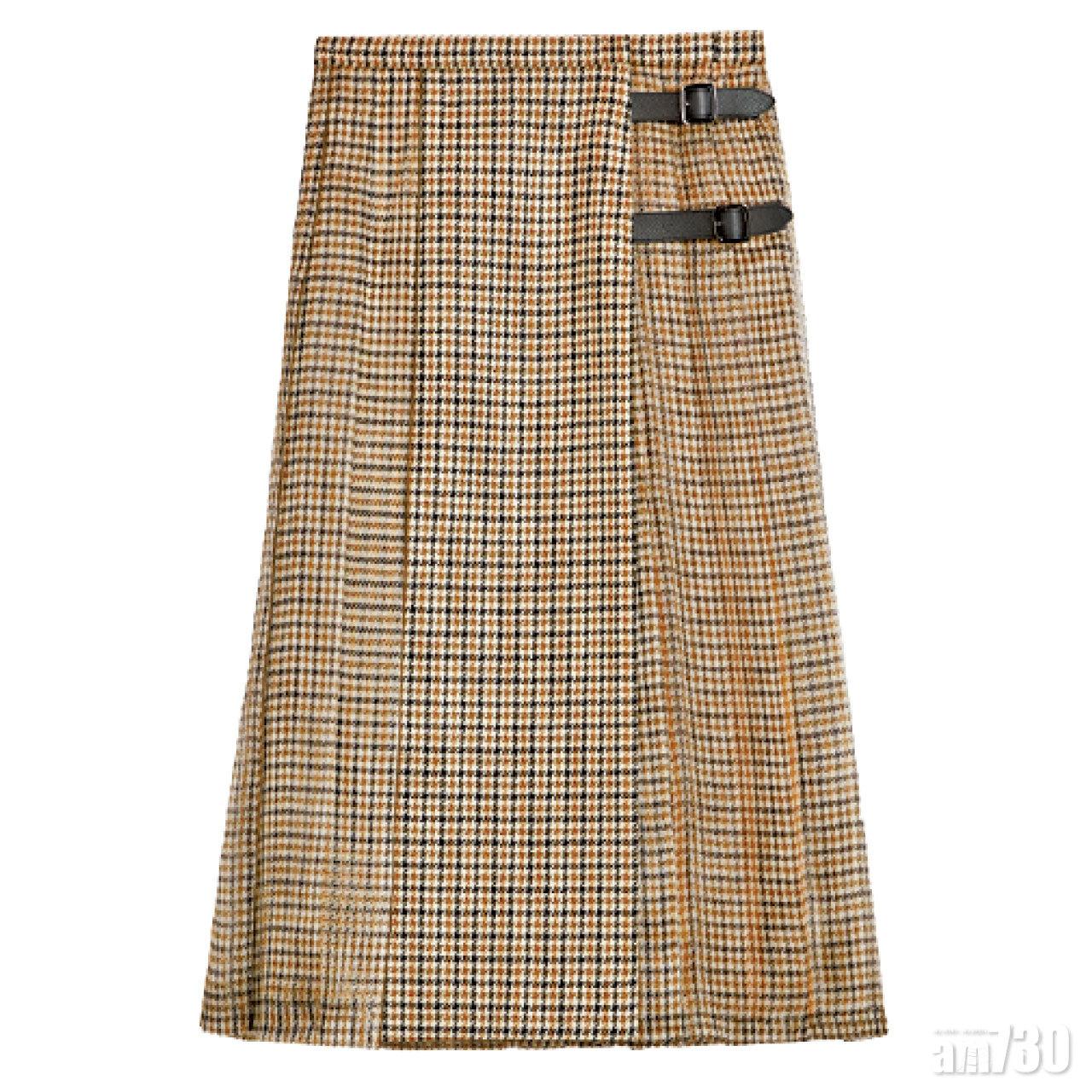 啡色千鳥格A-line skirt $14,780(F)