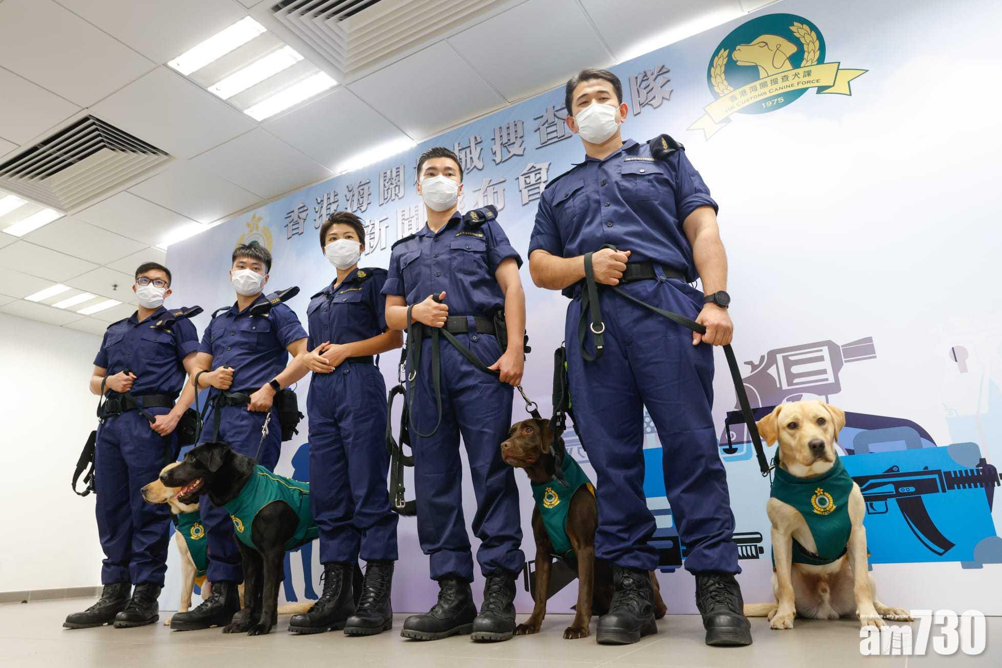 海關成立首支槍械搜查犬。(蘇文傑攝)