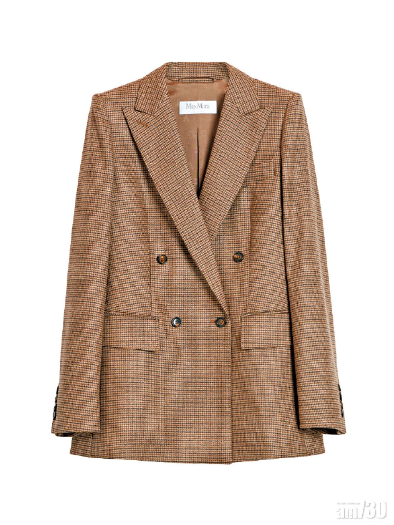 啡色格紋double breasted blazer $12,380(F)