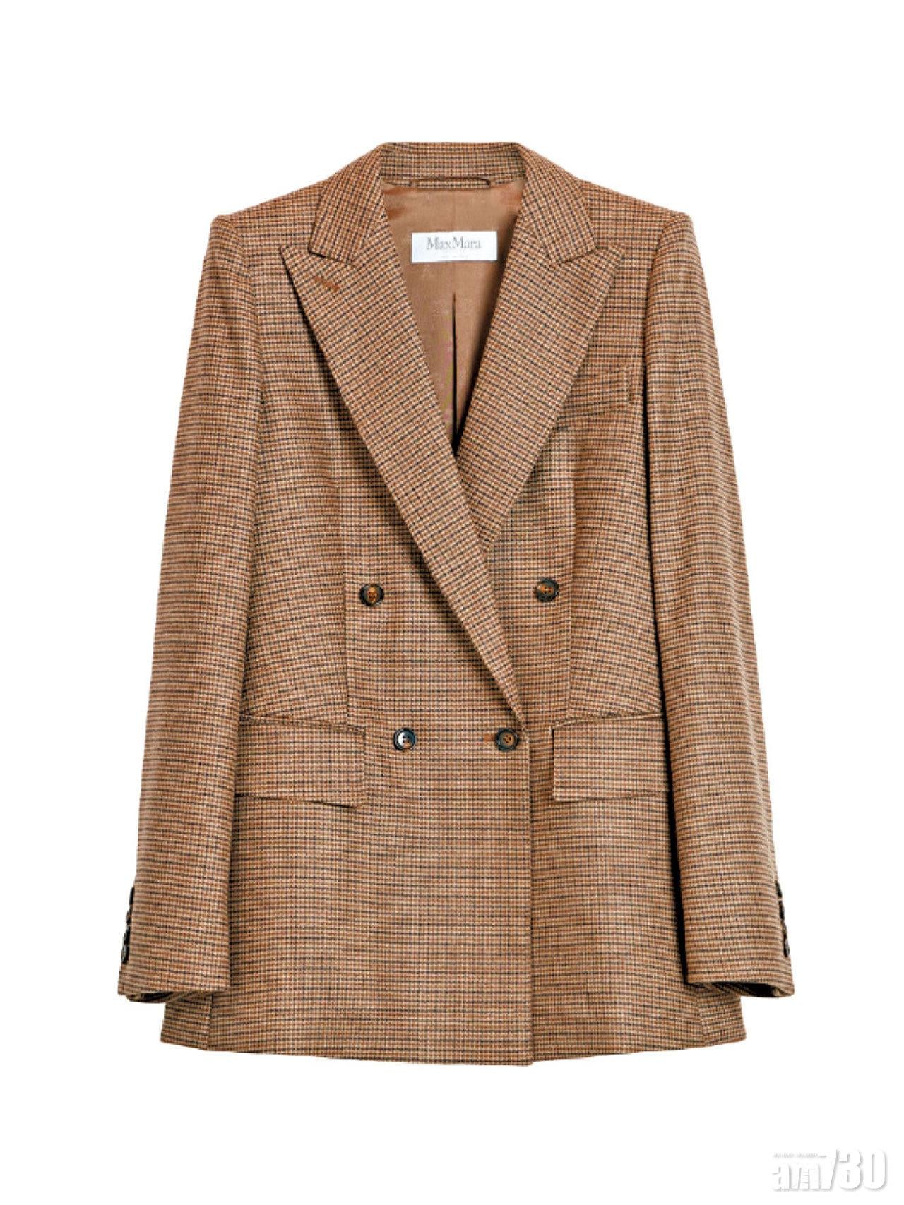 啡色格紋double breasted blazer $12,380(F)