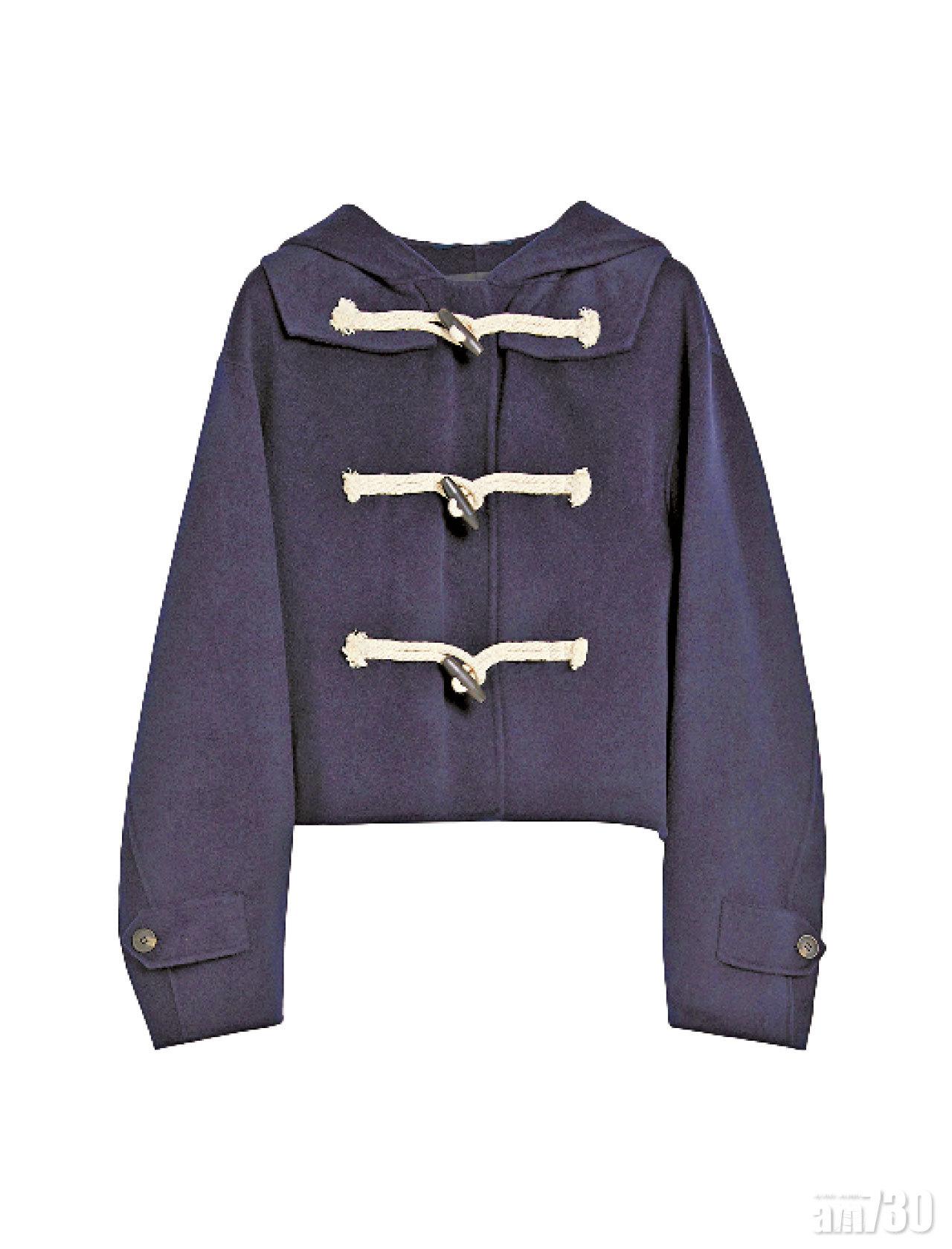 藍色呢絨短版duffle jacket $7,180(A)