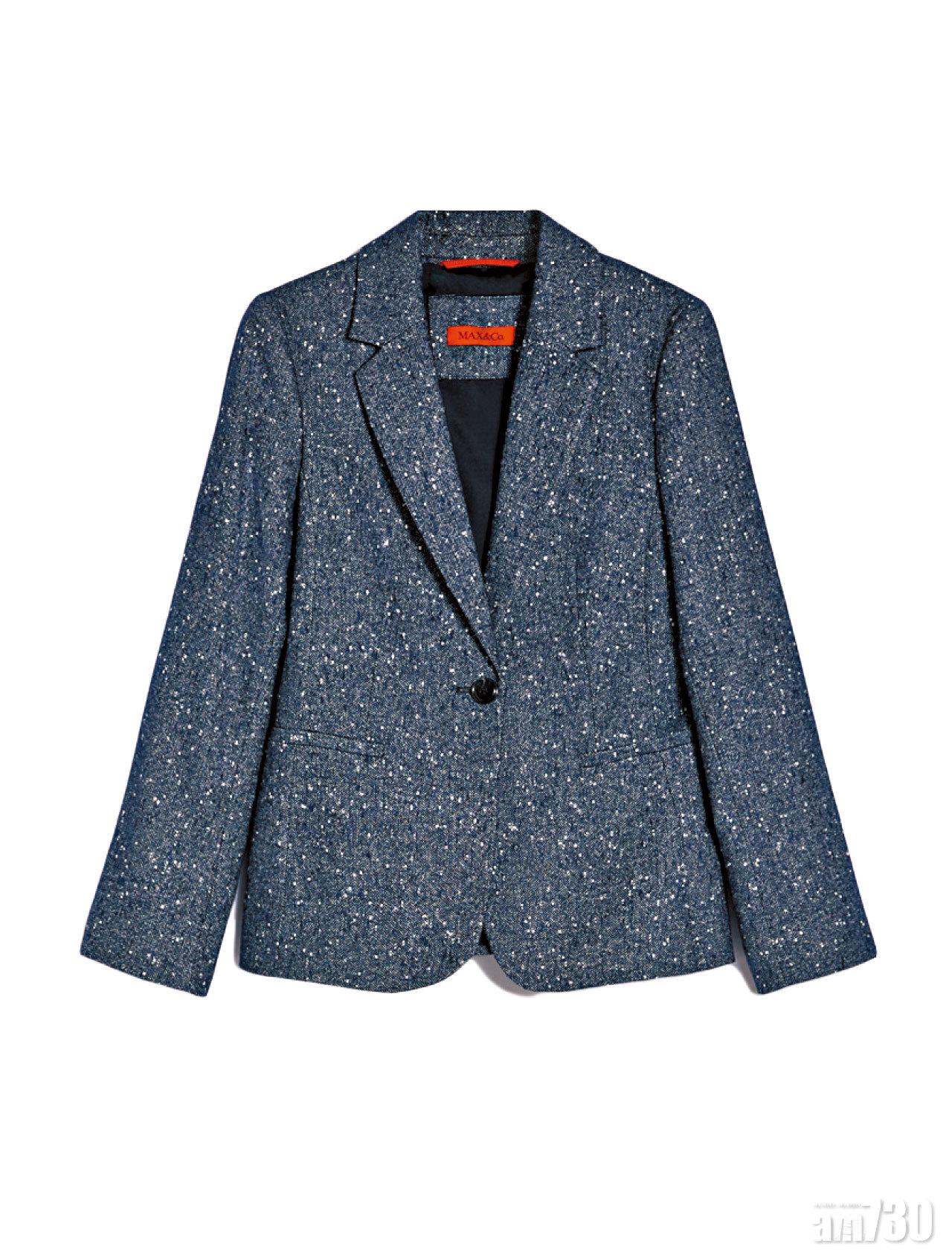 黑灰色粗呢blazer $4,080(B)