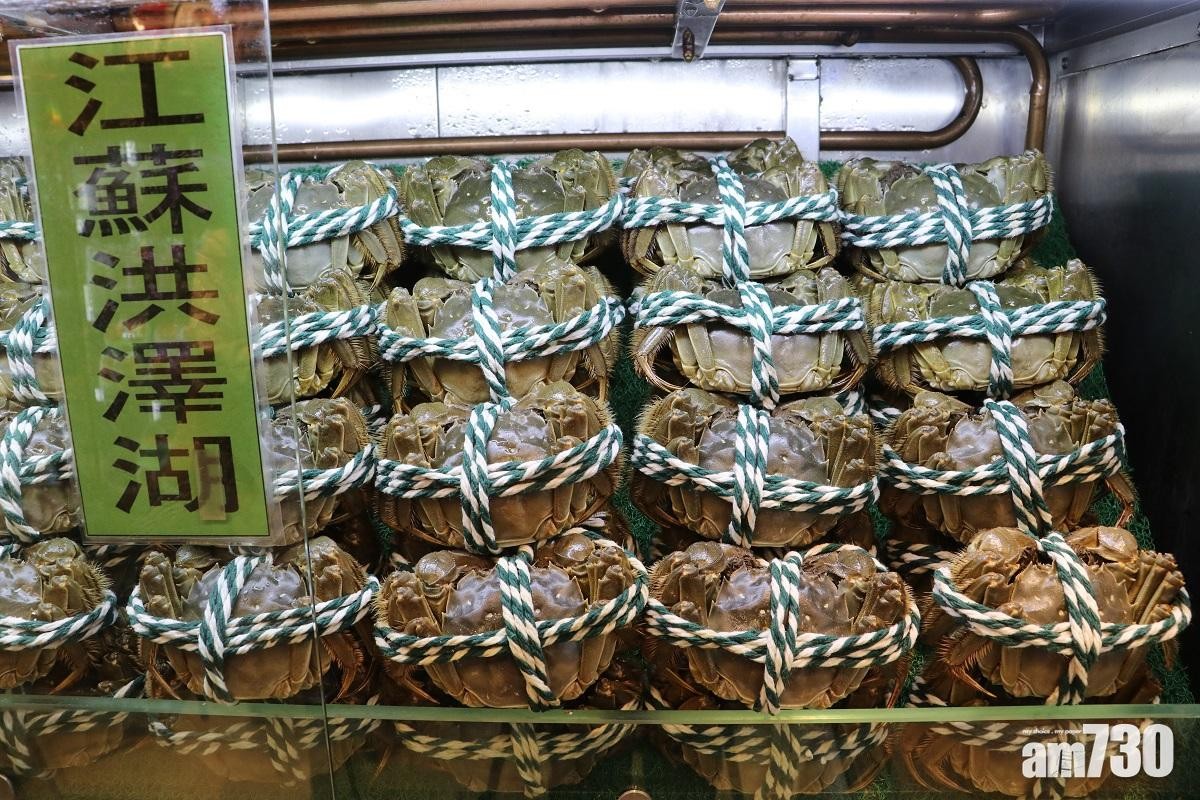 內地大閘蟹經日韓迂迴運港，老行尊稱搶機位難成本大增。(林俊源攝)