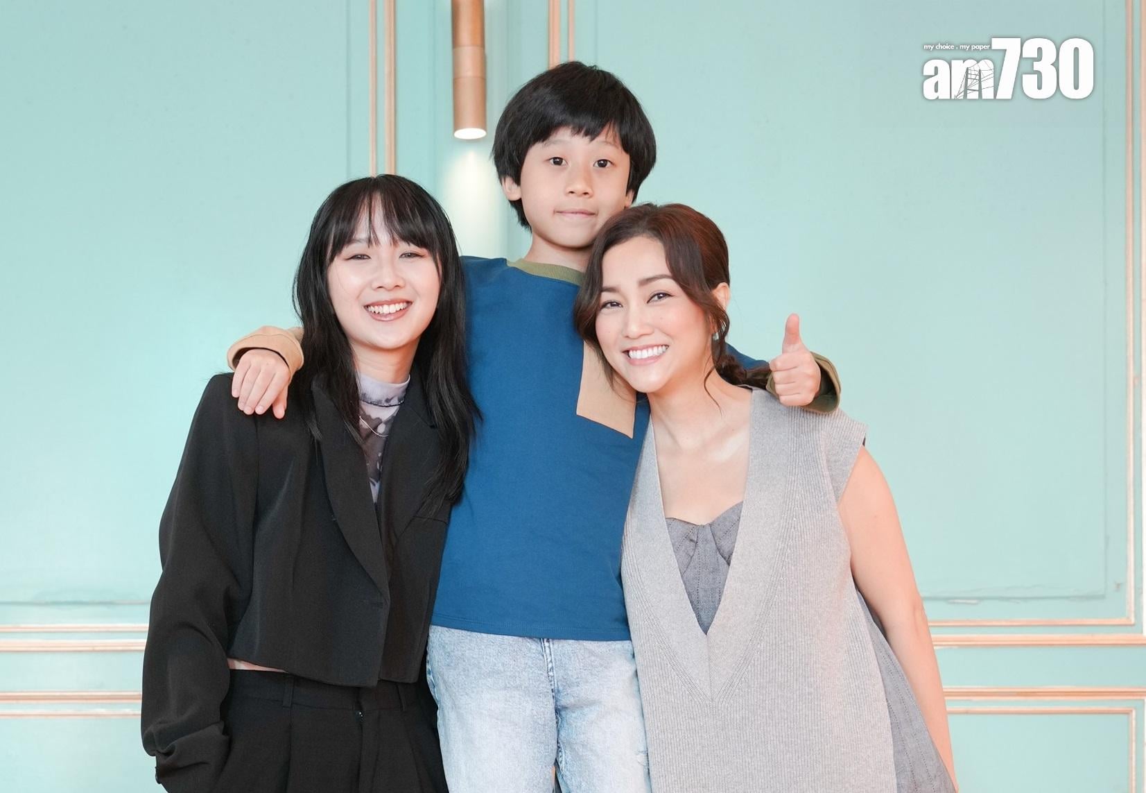 謝安琪與Anna HisbbuR和「小鼓神」陳諾霆因《4拍4家族》結緣，老友鬼鬼。(李睿哲攝)