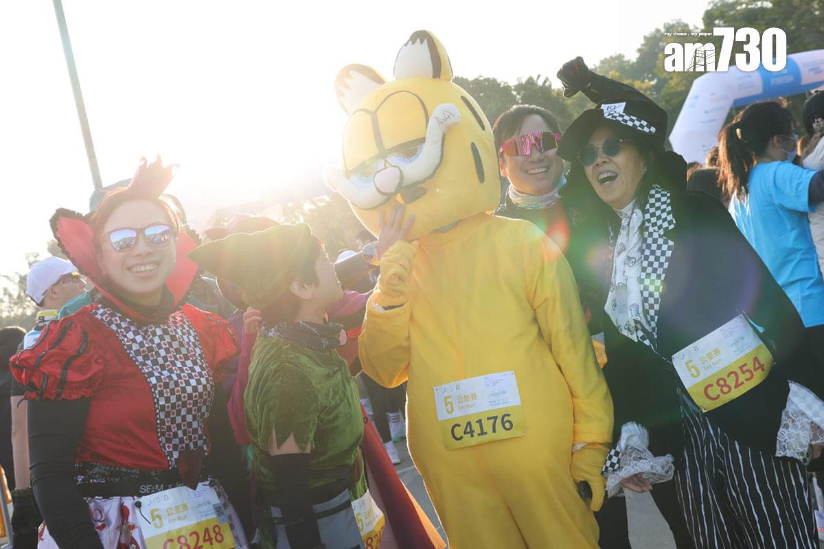 聯合國兒童基金會今日在香港迪士尼樂園度假區舉行慈善跑。(吳康琦攝)