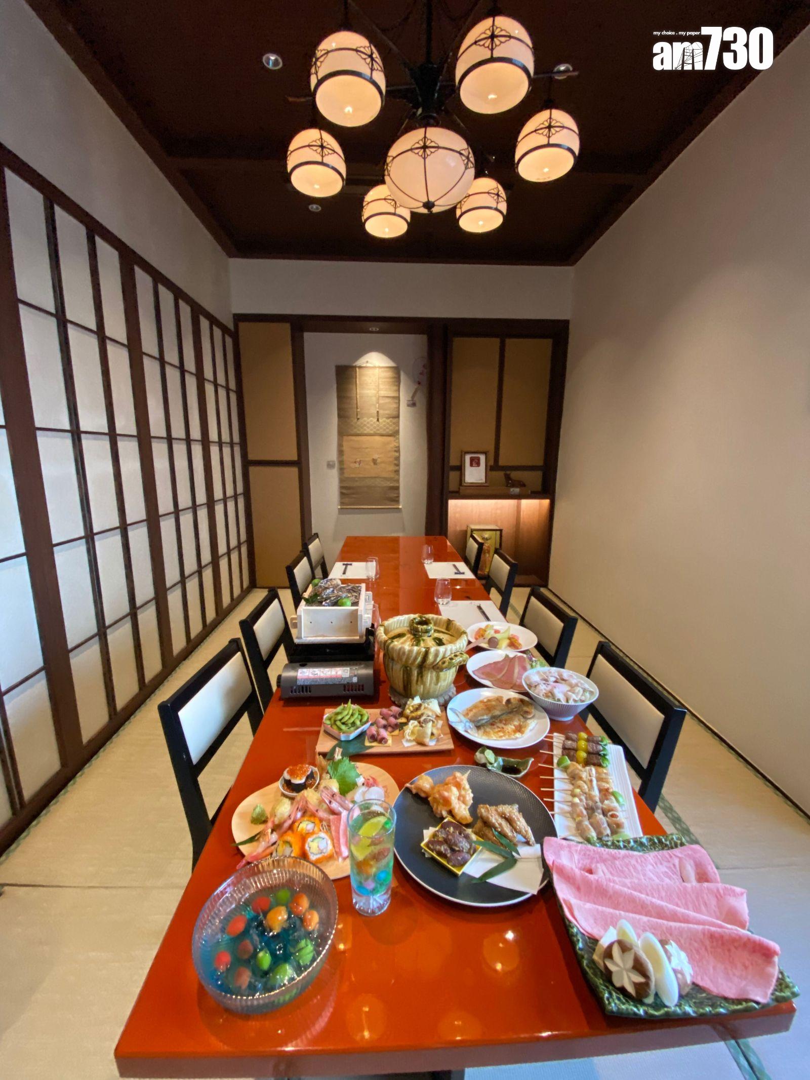 古董和室專享派對限定餐牌「聚Atsumaru」,有果汁啫喱彩虹梳打、清酒蒸季節鮮蠔或灣仔店限定「季節御飯鍋」等。