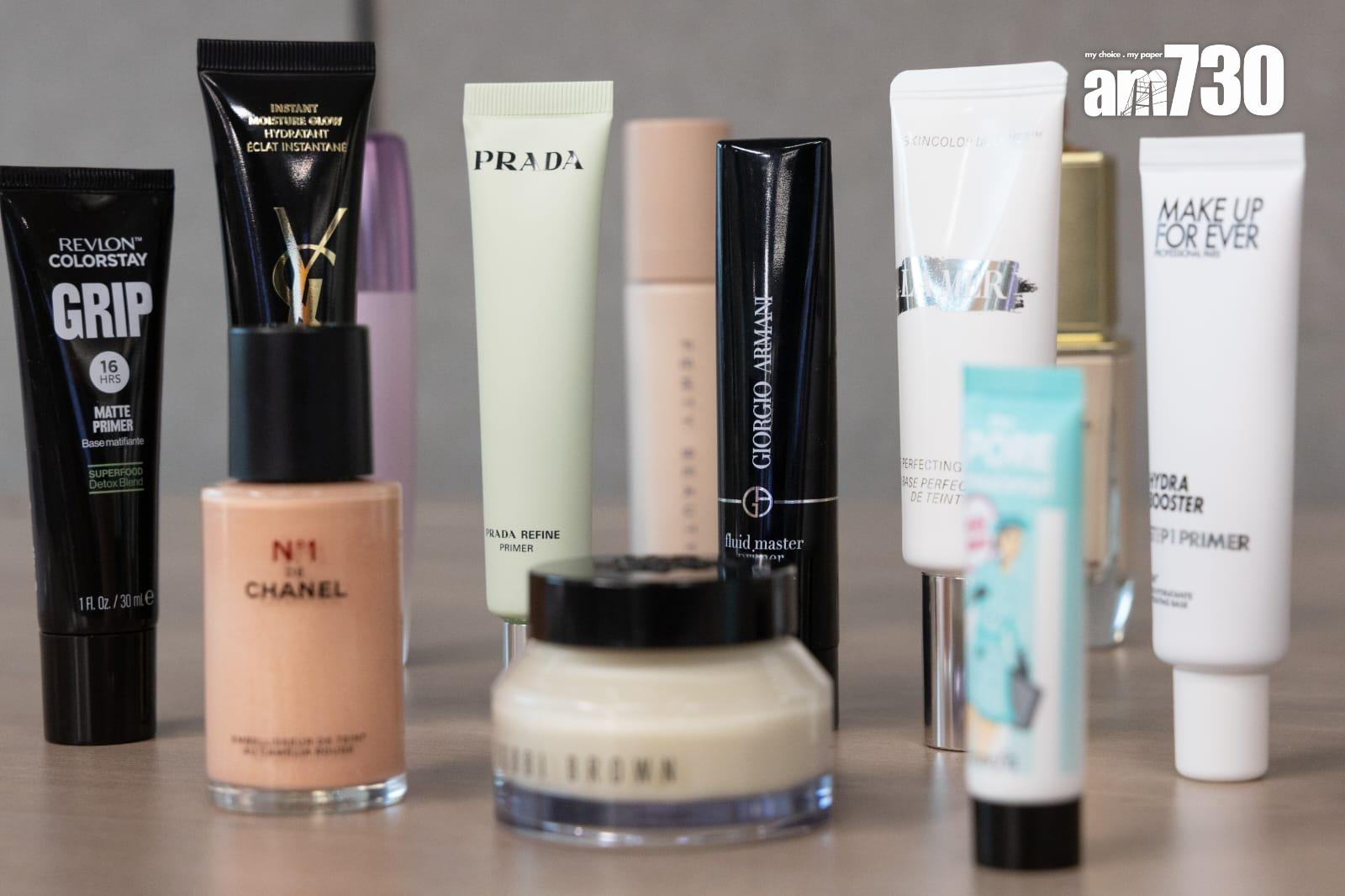 消費者委員會檢視37款妝前底霜樣本,研究3種可能干擾內分泌的防曬成分,分別為 EHMC、胡莫柳酯和奧克立林。(蘇文傑 攝)