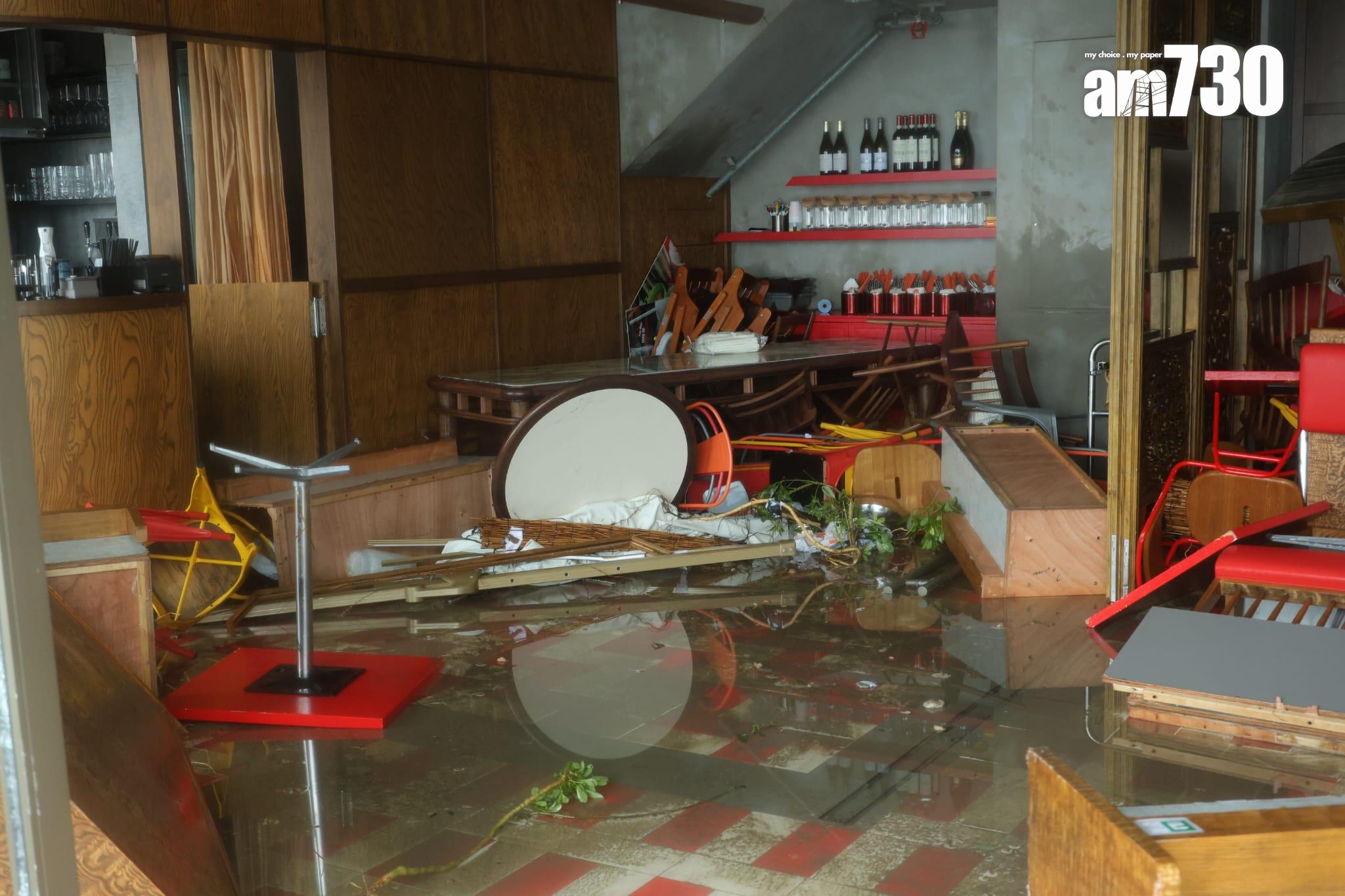 將軍澳災情嚴重。(林俊源攝)