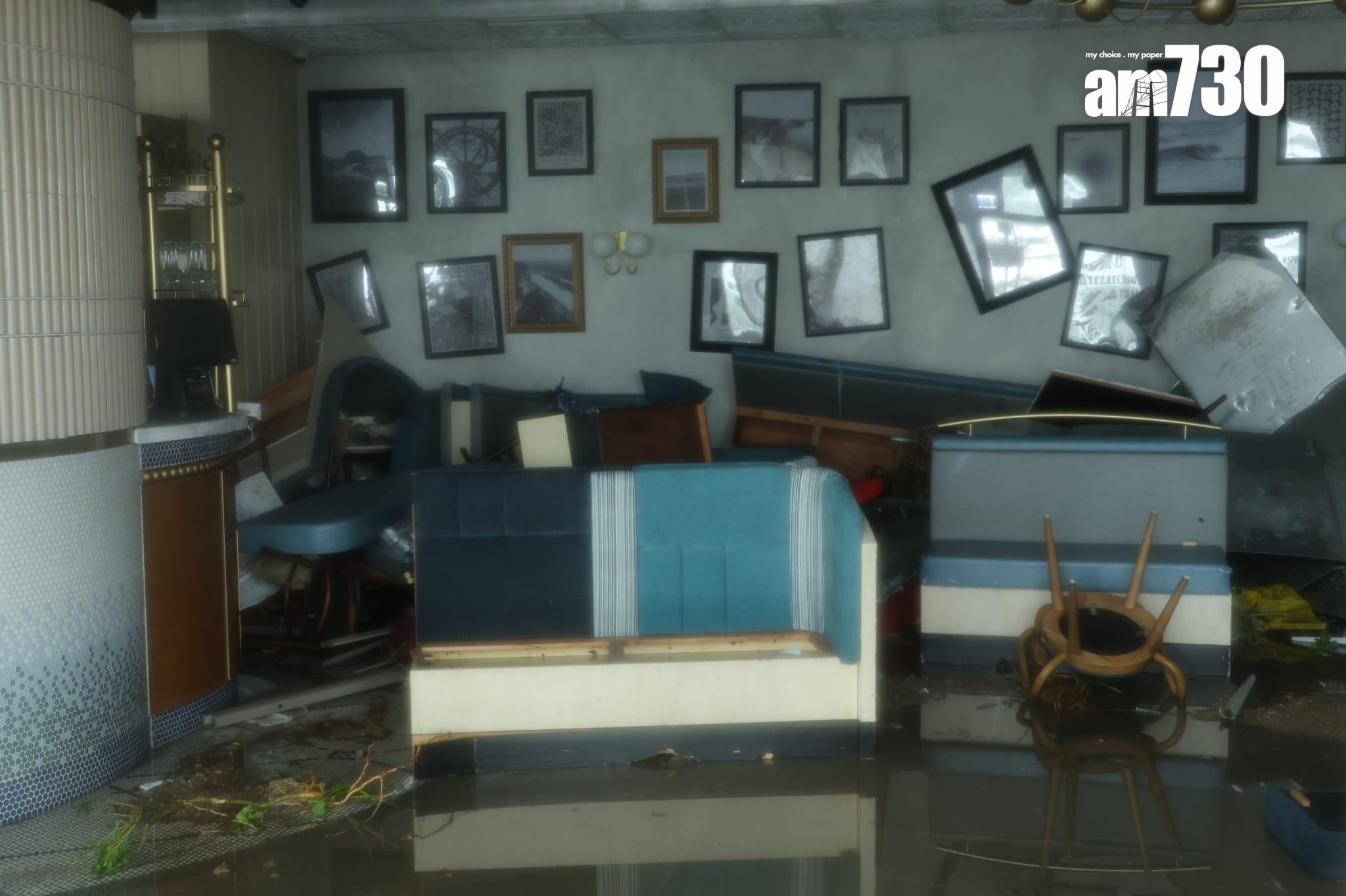 將軍澳災情嚴重。(林俊源攝)