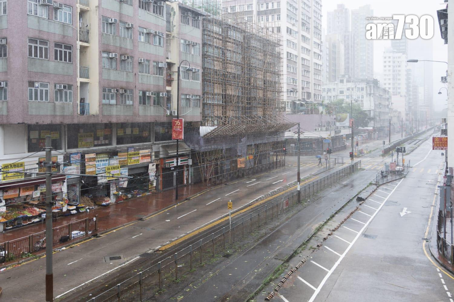 樺加沙肆虐下元朗情況。(周令知攝)