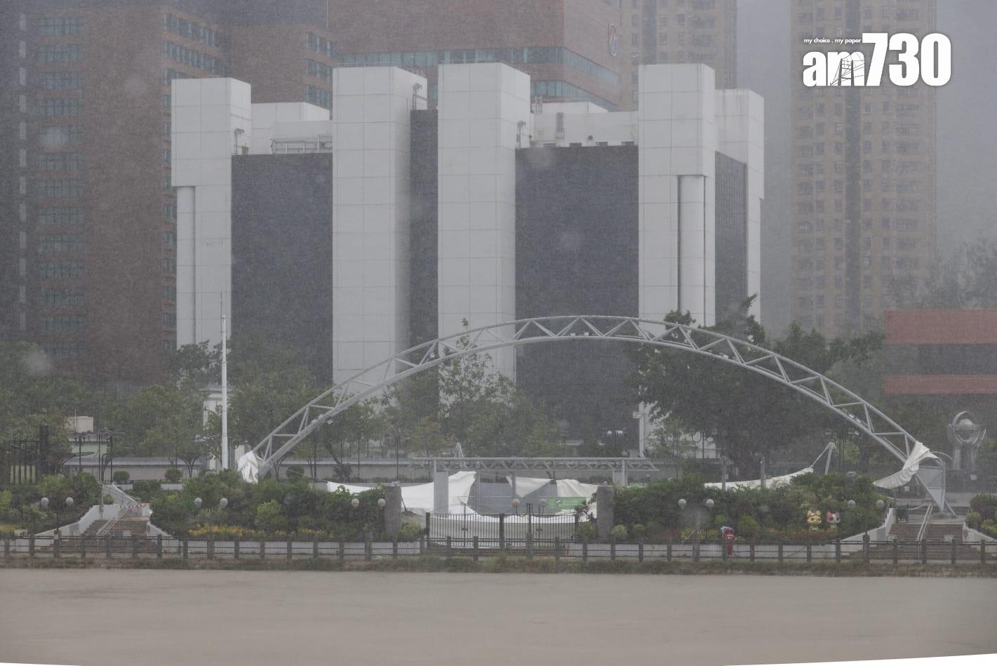 樺加沙肆虐下沙田情況。(蘇文傑攝)