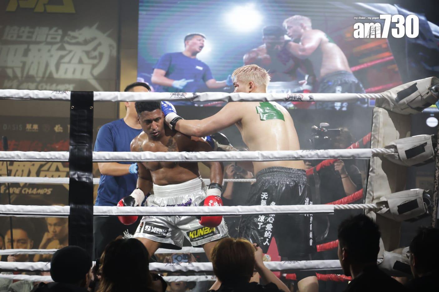 Black Joe不停防守,四海多次主動出擊。(吳康琦攝)