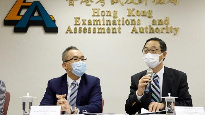 考評局公布原定3月復辦的DSE英文科口試連續第三年因疫情取消。左為麥勁生，右為魏向東。(資料圖片)