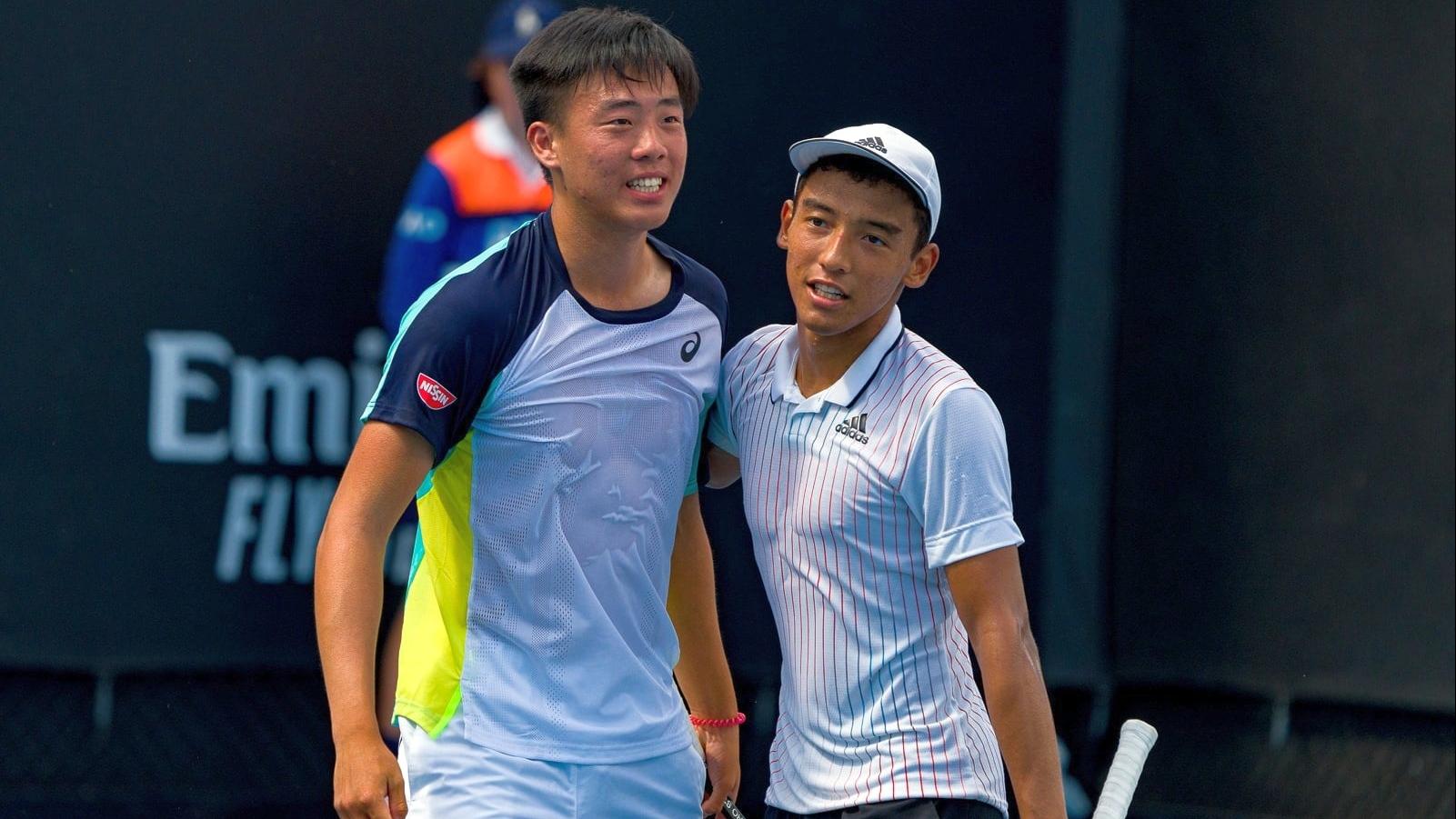 黃澤林與Bruno Kuzuhara打入澳網青年組男雙決賽。(香港網球總會Facebook圖片)