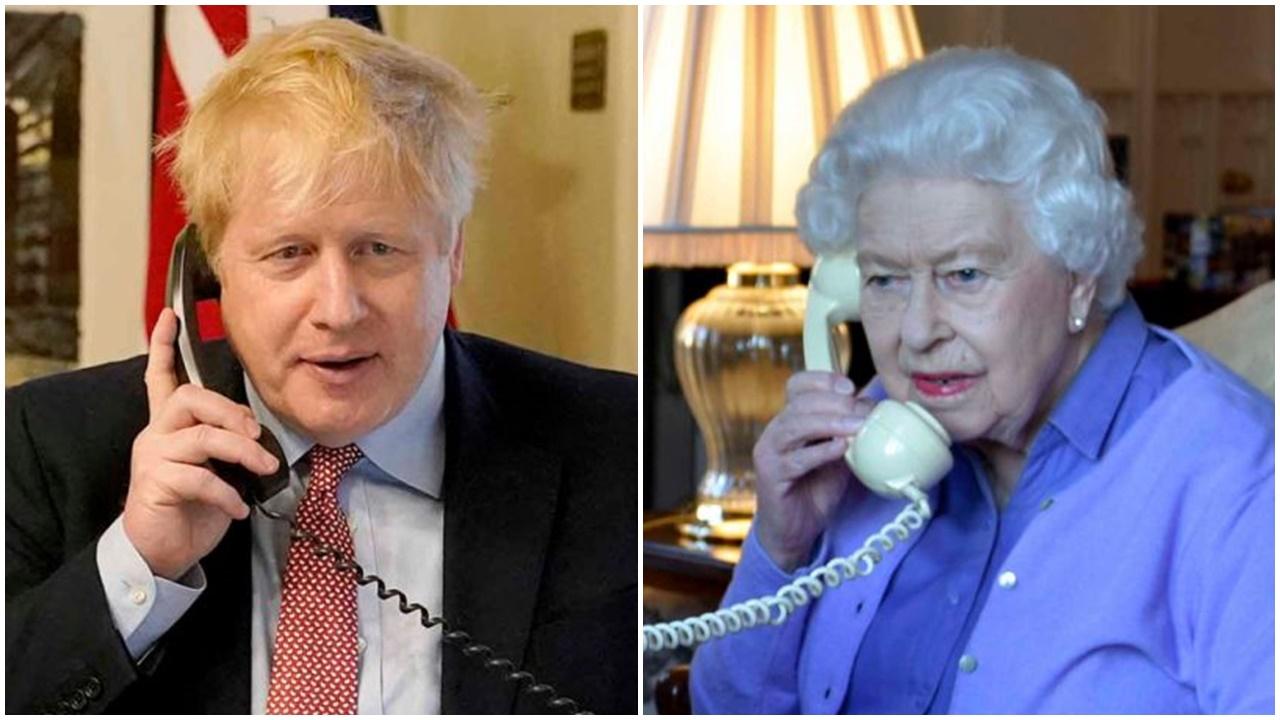 英女王透過電話與首相約翰遜進行每周例行公務。(資料圖片)