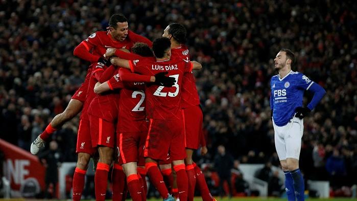 利物浦憑祖達入兩球，以2:0擊敗李斯特城。(路透社)