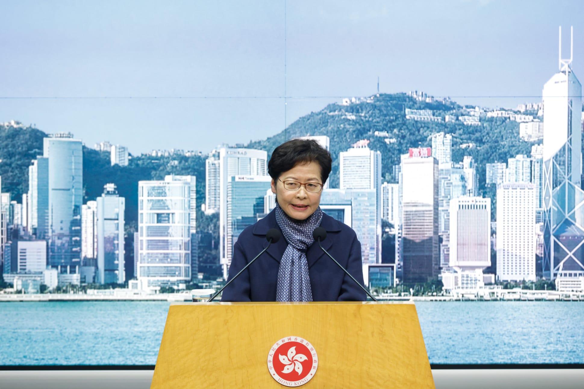 特首林鄭月娥宣布押後行政長官選舉。(蘇文傑攝)