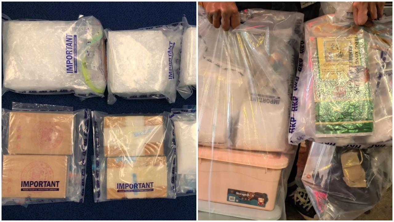 警方旺角搗破毒品分銷中心，檢450萬元毒品。(警方圖片)