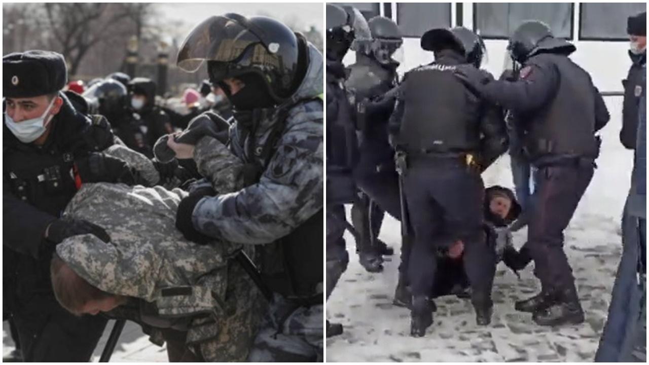 俄反戰示威逾4600人被捕。(Twitter)