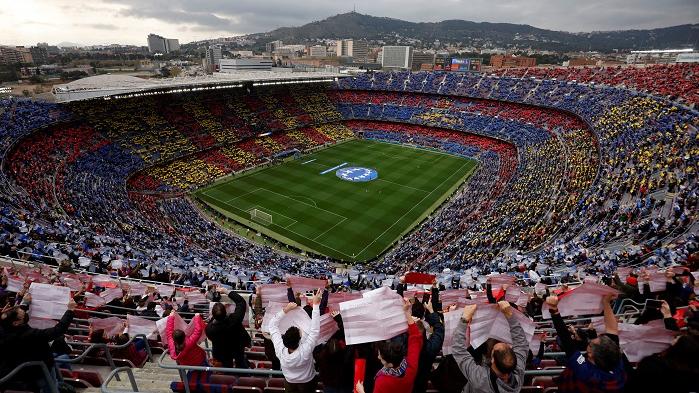 西班牙逾9萬名球迷入場欣賞女子歐聯的比賽。(路透社)