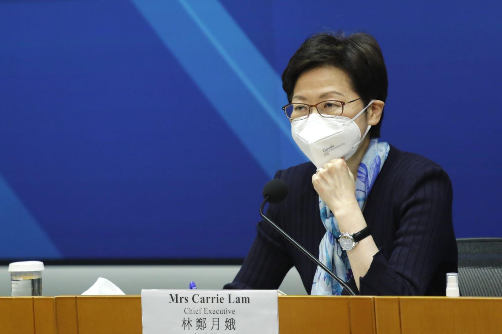 特首林鄭月娥。(林俊源攝)