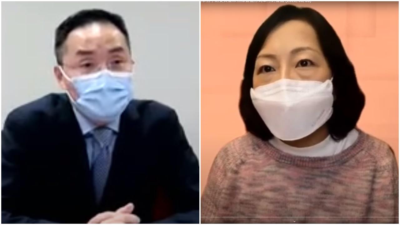 鄧忍光(左)強調，5月8日舉行特首選舉是唯一方案，麥美娟指市民希望如期進行產生新一屆政府。(立法會視像截圖)