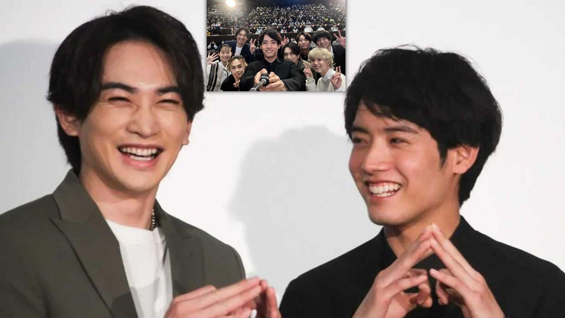 赤楚衛二與町田啟太擺出「櫻桃」手勢滿足影迷。