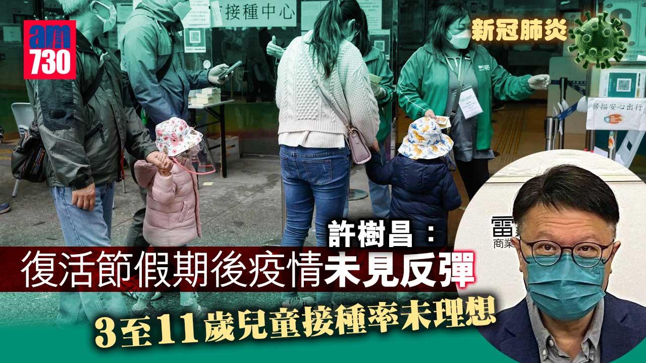 疫情｜許樹昌：復活節假期後疫情未見反彈　3至11歲兒童接種率未理想