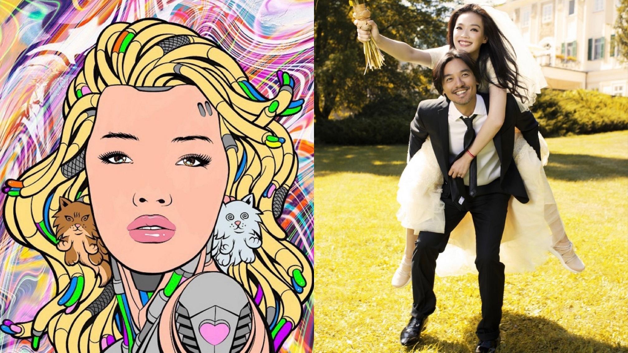  舒淇46歲生日 馮德倫送Q版卡通畫像低調放閃