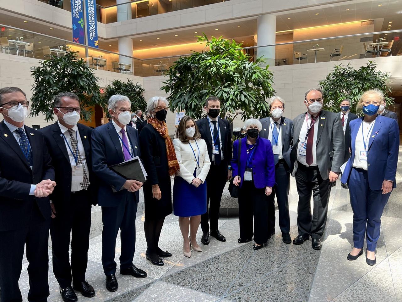 G20俄財長發言，美英加歐代表離場抗議。(Twitter)