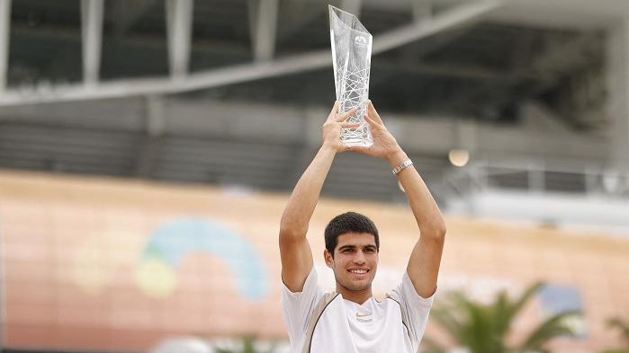 艾卡拉斯奪得個人首個ATP1,000分的大師賽冠軍。(路透社)
