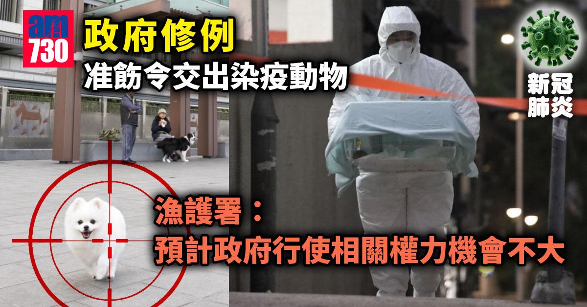 政府修例准飭令交出染疫動物　漁護署：要求交貓狗機會非常低