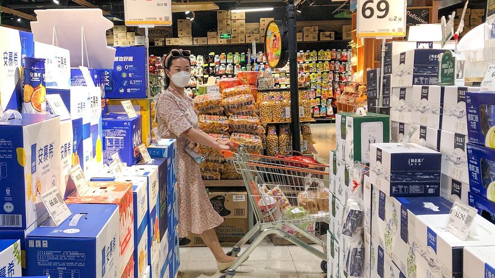 內地上月CPI按年漲1.5%，漲幅擴大0.6個百分點。(中新社)