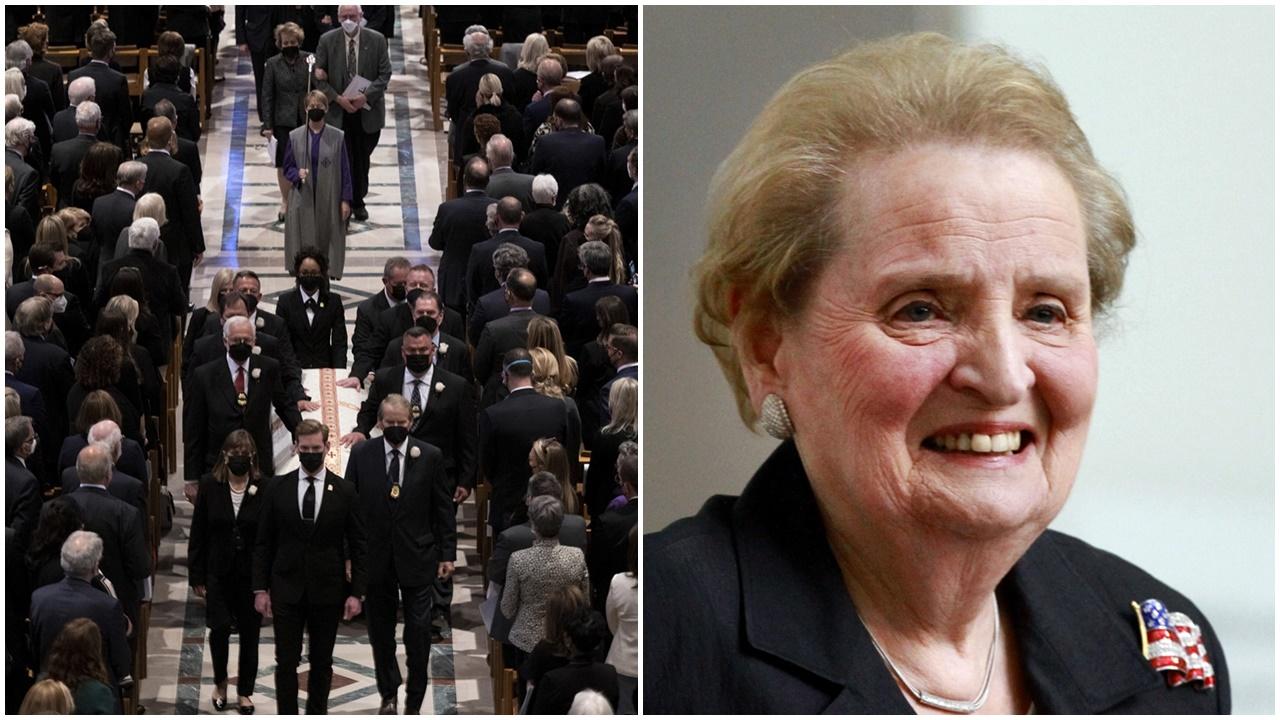 美國首位女國務卿奧爾布賴特舉殯。(AP)