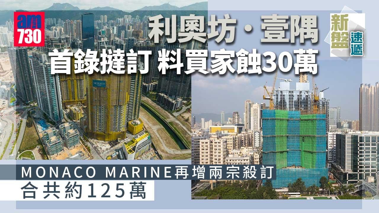  新盤速遞｜利奧坊．壹隅首錄撻訂 料買家蝕30萬 MONACO MARINE再增兩宗殺訂125萬